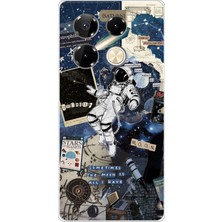 TechTree Infinix Note 40 Pro Uyumlu Retro Astronot Tasarımlı Baskılı Silikon Kılıf
