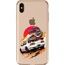 TechTree iPhone Xs Max Uyumlu Gtr Güneş Ejderha Tasarımlı Baskılı Silikon Kılıf