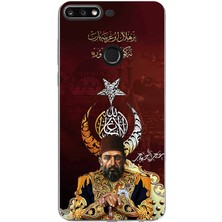 TechTree Huawei Y7 2018 - Honor 7c Uyumlu Abdülhamid Han Baskılı Silikon Kılıf