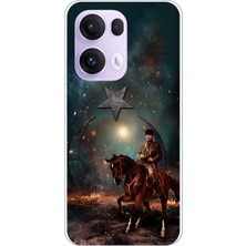 TechTree Oppo Reno 13 Pro Uyumlu Atatürk At Üstünde Zafer Baskılı Silikon Kılıf