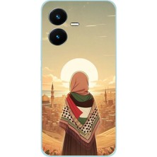TechTree Vivo Y22S - Y35 Uyumlu Filistine Özgürlük Kız Baskılı Silikon Kılıf