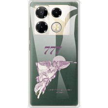 TechTree Infinix Note 40 Pro Uyumlu 777 Melek Tasarımlı Baskılı Silikon Kılıf