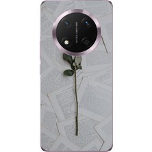 TechTree Honor Magic 7 Lite Uyumlu Kırmızı Gül Baskılı Silikon Kılıf