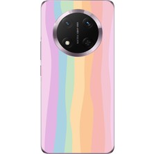 TechTree Honor Magic 7 Lite Uyumlu Gökkuşağı Rengarenk Baskılı Silikon Kılıf