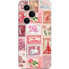 TechTree Honor 400 Pro Uyumlu Pembe Posta Pulları Baskılı Silikon Kılıf