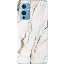 TechTree Oneplus 9 Uyumlu Beyaz Mermer Baskılı Silikon Kılıf