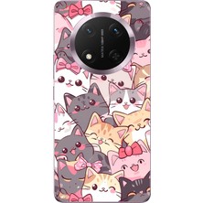 TechTree Honor Magic 7 Lite Uyumlu Sevimli Kediler Baskılı Silikon Kılıf