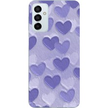 TechTree Samsung Galaxy M14 Uyumlu Mor Kalpler Tasarımlı Baskılı Silikon Kılıf