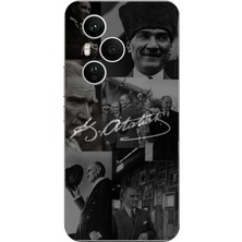 TechTree Honor 400 Pro Uyumlu Kemal Atatürk Imza Baskılı Silikon Kılıf