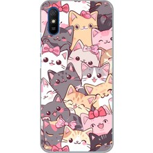 TechTree Redmi 9A Uyumlu Sevimli Kediler Baskılı Silikon Kılıf