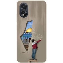 TechTree Oppo A38 Uyumlu Mescid-I Aksa Duvar Baskılı Silikon Kılıf