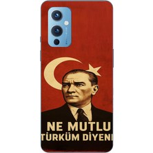 TechTree Oneplus 9 Uyumlu Ne Mutlu Türkiye Bayrak Atatürk Baskılı Silikon Kılıf