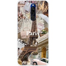 TechTree Redmi 8 Uyumlu Paris Kolaj Baskılı Silikon Kılıf