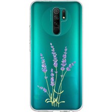 TechTree Redmi 9 Uyumlu Lavanta Çiçek Tasarımlı Baskılı Silikon Kılıf
