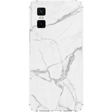 TechTree Infinix Gt 30 Pro Uyumlu Gri Mermer Baskılı Silikon Kılıf