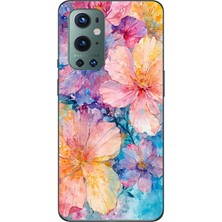 TechTree Oneplus 9 Pro Uyumlu Renkli Çiçekler Sulu Boya Baskılı Silikon Kılıf