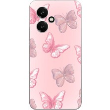 TechTree Honor 400 Uyumlu Pembe Kelebekler Baskılı Silikon Kılıf