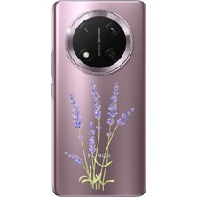 TechTree Honor Magic 7 Lite Uyumlu Lavanta Çiçek Tasarımlı Baskılı Silikon Kılıf