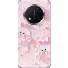 TechTree Honor Magic 7 Lite Uyumlu Sevimli Tavşanlar Baskılı Silikon Kılıf