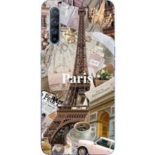 TechTree Oppo Reno 3 - A91 Uyumlu Paris Kolaj Baskılı Silikon Kılıf