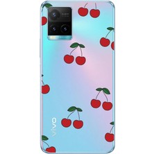 TechTree Vivo Y21S/Y33S/Y32 Uyumlu Kirazlar Tasarımlı Baskılı Silikon Kılıf