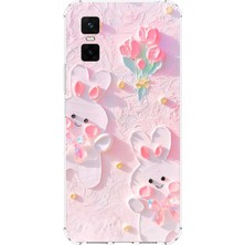 TechTree Infinix Gt 30 Pro Uyumlu Sevimli Tavşanlar Baskılı Silikon Kılıf