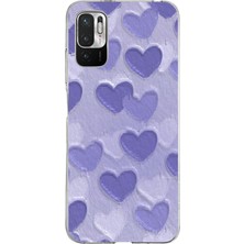 TechTree Redmi Note 10 5g Uyumlu Mor Kalpler Tasarımlı Baskılı Silikon Kılıf