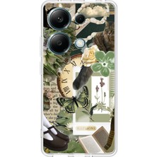 TechTree Redmi Note 13 Pro 4g Uyumlu Yeşil Estetik Pano Kolaj Baskılı Silikon Kılıf