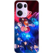 TechTree Oppo Reno 13 Pro Uyumlu Jujutsu Kaisen Baskılı Silikon Kılıf