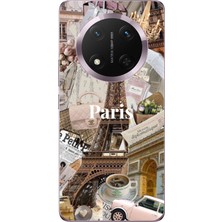 TechTree Honor Magic 7 Lite Uyumlu Paris Kolaj Baskılı Silikon Kılıf