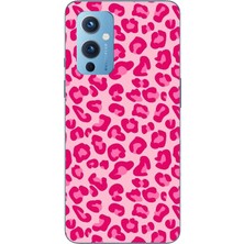 TechTree Oneplus 9 Uyumlu Pembe Leopar Tasarımlı Baskılı Silikon Kılıf