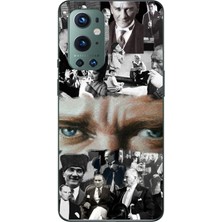 TechTree Oneplus 9 Pro Uyumlu Atatürk Renkli Kolaj Gözler Baskılı Silikon Kılıf
