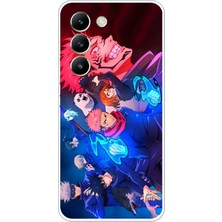 TechTree Vivo V30 Lite Uyumlu Jujutsu Kaisen Baskılı Silikon Kılıf