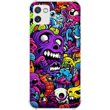 TechTree Samsung Galaxy A03 Uyumlu Psikodeli Renkli Canavarlar Baskılı Silikon Kılıf