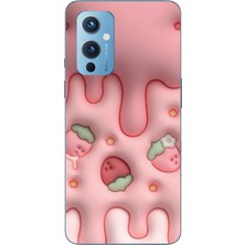 TechTree Oneplus 9 Uyumlu Çilekli Pasta Baskılı Silikon Kılıf