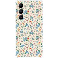 TechTree Vivo V30 Lite Uyumlu Ayı Winnie Pooh ve Çiçekler Baskılı Silikon Kılıf