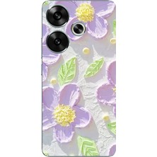 TechTree Poco F6 Uyumlu Mor Papatyalar Sulu Boya Baskılı Silikon Kılıf