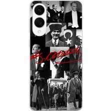 TechTree Samsung Galaxy S25 Edge Uyumlu Kırmızı Mustafa Kemal Atatürk Imza Baskılı Silikon Kılıf