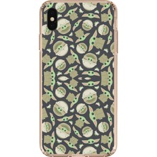 TechTree iPhone Xs Max Uyumlu Minik Yodalar Duvar Kağıdı Baskılı Silikon Kılıf