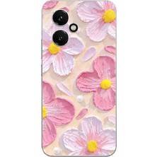 TechTree Honor 400 Uyumlu Pembe Beyaz Çiçekler Sulu Boya Baskılı Silikon Kılıf