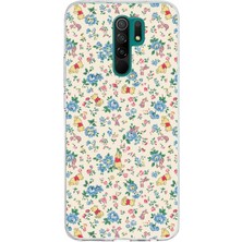 TechTree Redmi 9 Uyumlu Ayı Winnie Pooh ve Çiçekler Baskılı Silikon Kılıf