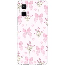 TechTree Infinix Gt 30 Pro Uyumlu Pembe Çiçek ve Fiyonklar Baskılı Silikon Kılıf