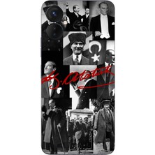 TechTree Tecno Spark 9 Pro Uyumlu Kırmızı Mustafa Kemal Atatürk Imza Baskılı Silikon Kılıf