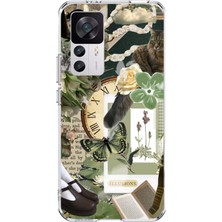 TechTree Xiaomi Mi 12T-12T Pro Uyumlu Yeşil Estetik Pano Kolaj Baskılı Silikon Kılıf