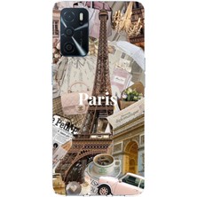 TechTree Oppo A16-A54-A55 Uyumlu Paris Kolaj Baskılı Silikon Kılıf
