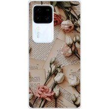 TechTree Vivo V30 Uyumlu Retro Gazete Güller Tasarımlı Baskılı Silikon Kılıf