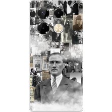 TechTree Infinix Note 40 Pro Uyumlu Mustafa Kemal Atatürk Kolaj Baskılı Silikon Kılıf