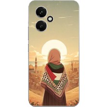 TechTree Honor 400 Uyumlu Filistine Özgürlük Kız Baskılı Silikon Kılıf