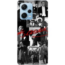 TechTree Redmi Note 12 Pro 5g Uyumlu Kırmızı Mustafa Kemal Atatürk Imza Baskılı Silikon Kılıf