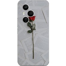 TechTree Honor 400 Pro Uyumlu Kırmızı Gül Baskılı Silikon Kılıf